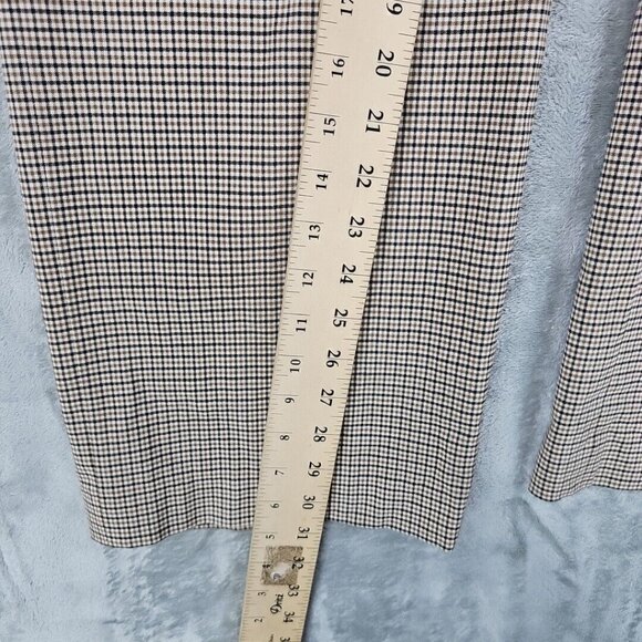Vintage Ann Taylor Pants Womens Size 8 Brown Plaid Wide Leg Stretch Made In USA - Picture 4 of 7